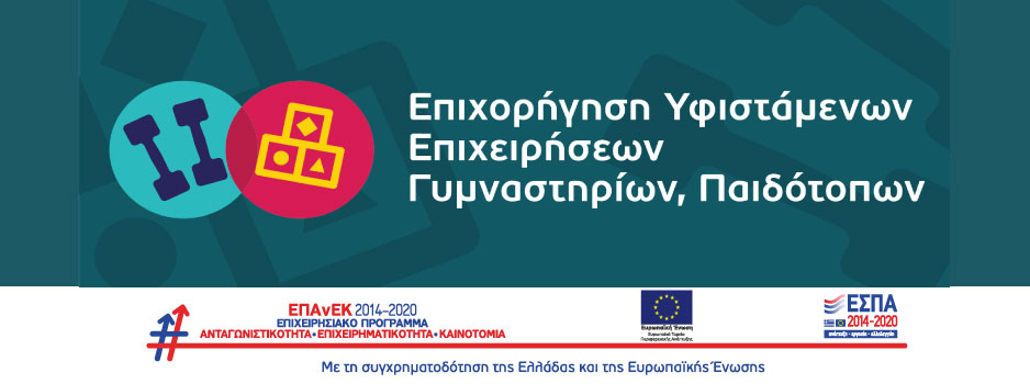 Επιχορήγηση Υφιστάμενων Επιχειρήσεων Γυμναστηρίων Παιδότοπων